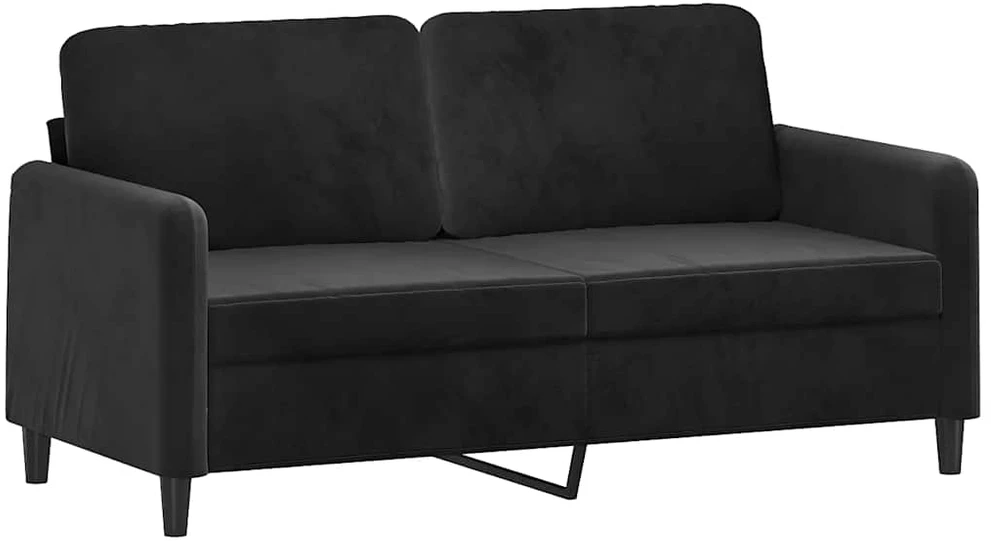 Dvivietė sofa, juodos spalvos, 140cm, aksomas