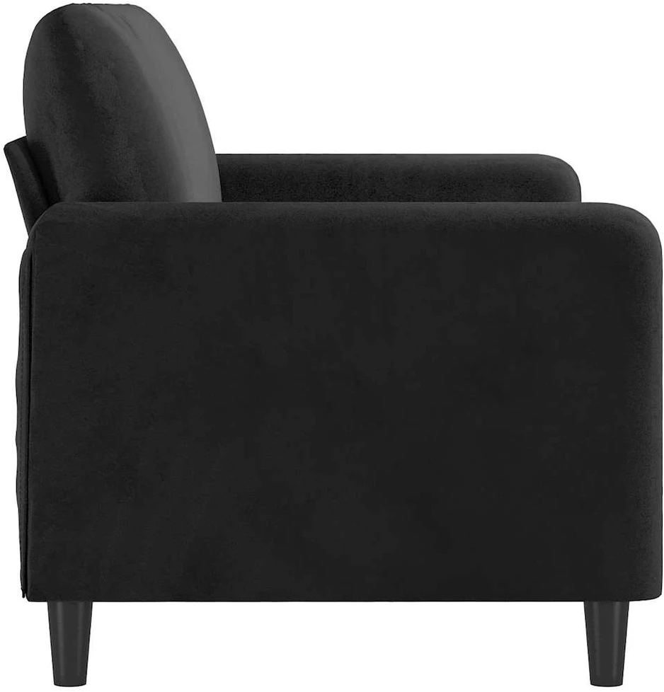 Dvivietė sofa, juodos spalvos, 140cm, aksomas