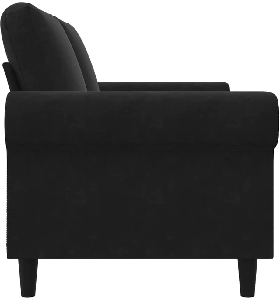 Dvivietė sofa, juodos spalvos, 140cm, aksomas