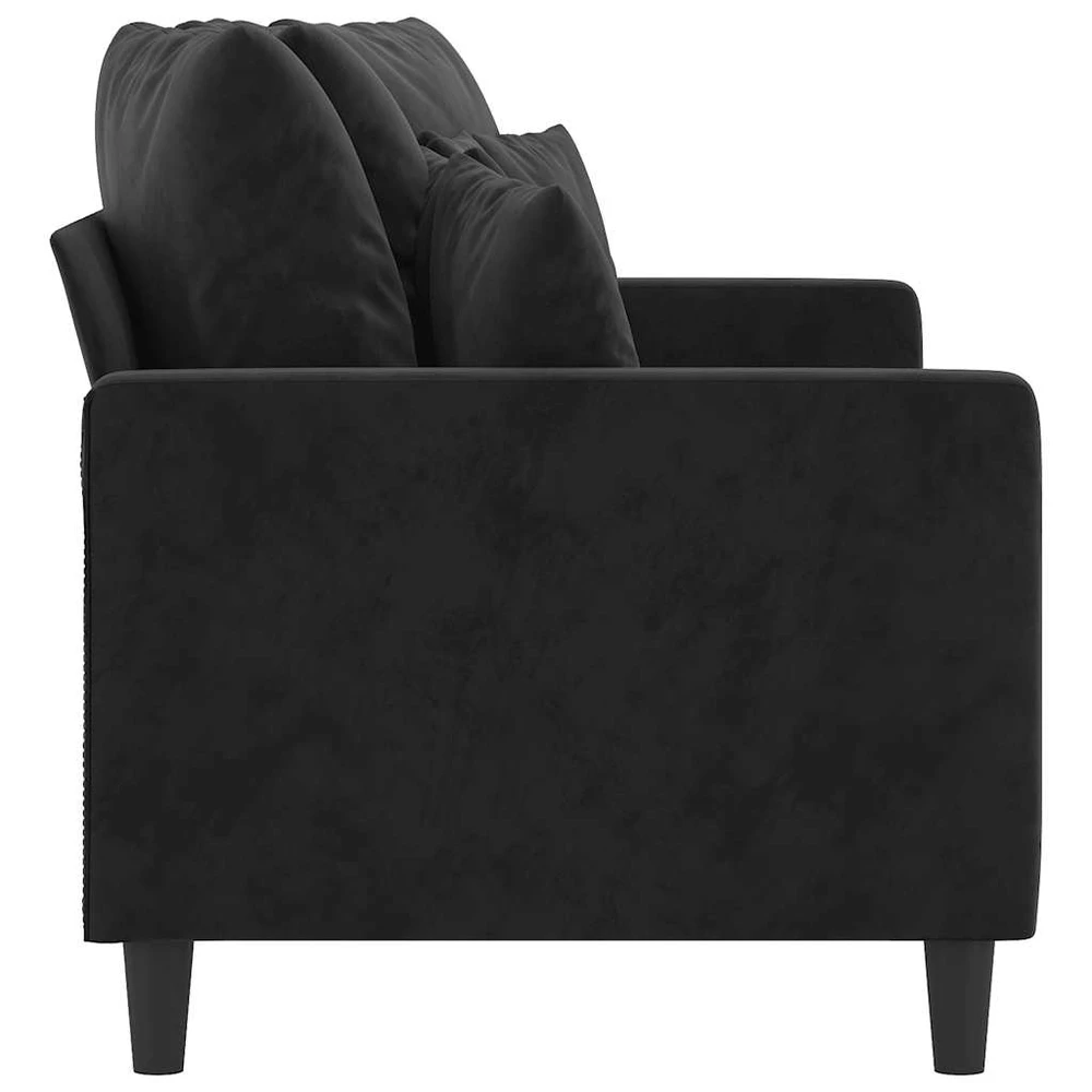 Dvivietė sofa, juodos spalvos, 140cm, aksomas