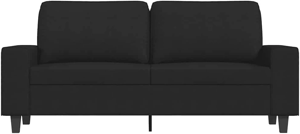 Dvivietė sofa, juodos spalvos, 140cm, audinys