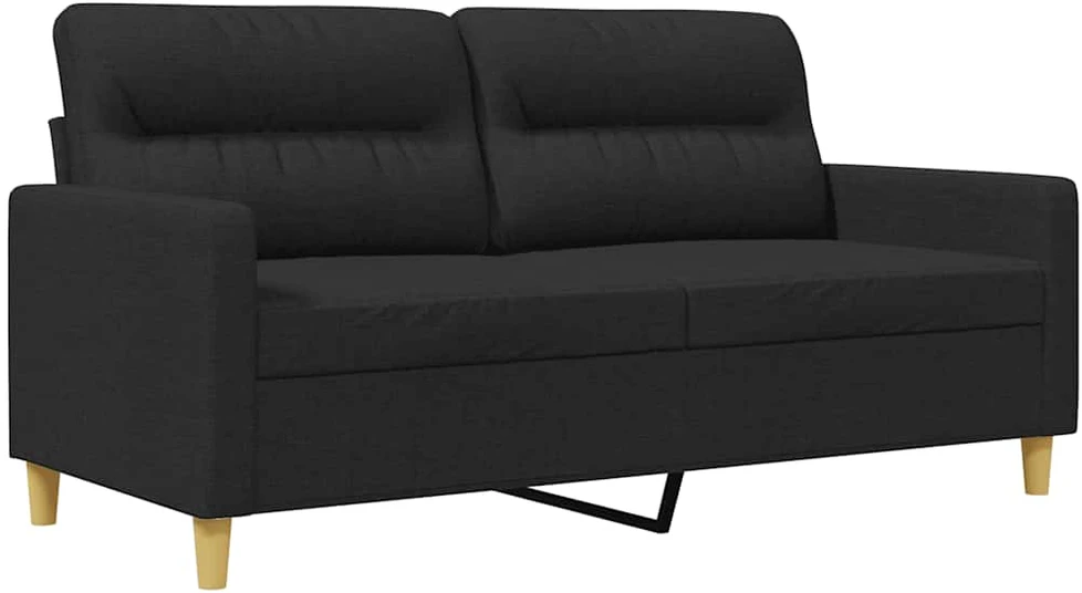 Dvivietė sofa, juodos spalvos, 140cm, audinys