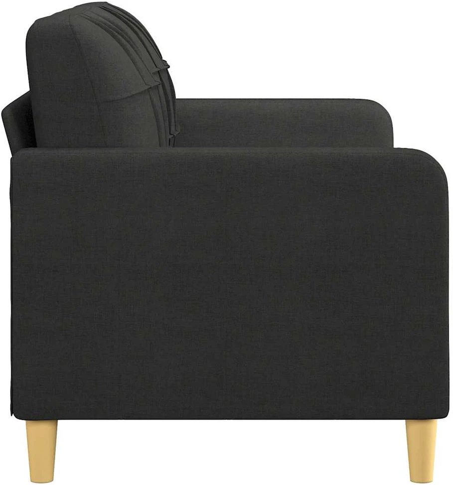 Dvivietė sofa, juodos spalvos, 140cm, audinys