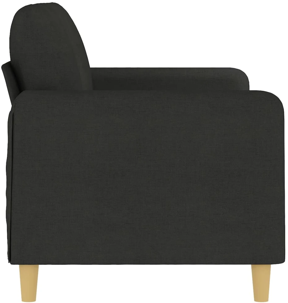 Dvivietė sofa, juodos spalvos, 140cm, audinys