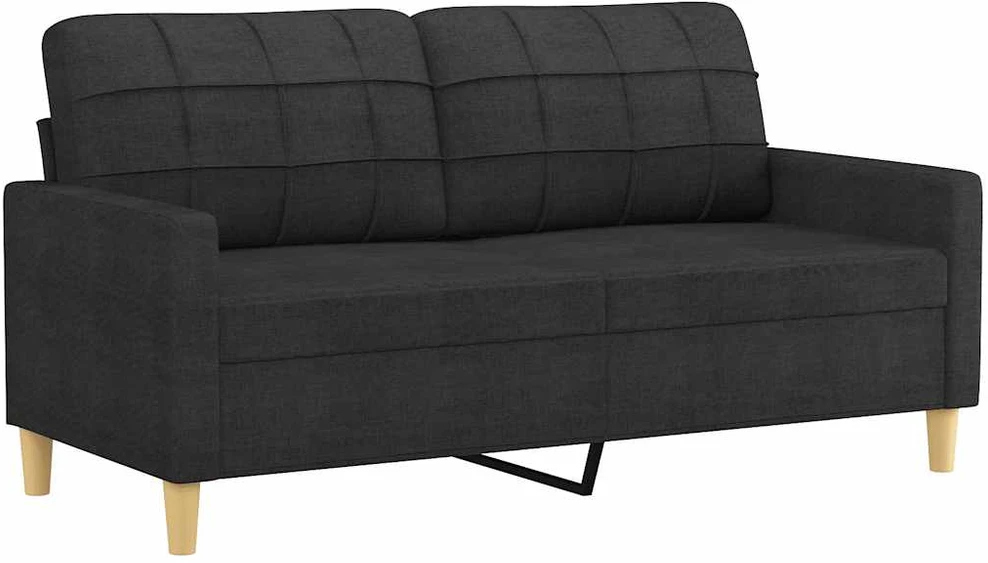 Dvivietė sofa, juodos spalvos, 140cm, audinys