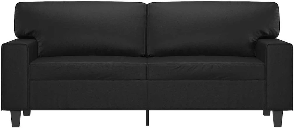 Dvivietė sofa, juodos spalvos, 140cm, dirbtinė oda