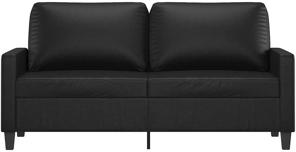 Dvivietė sofa, juodos spalvos, 140cm, dirbtinė oda