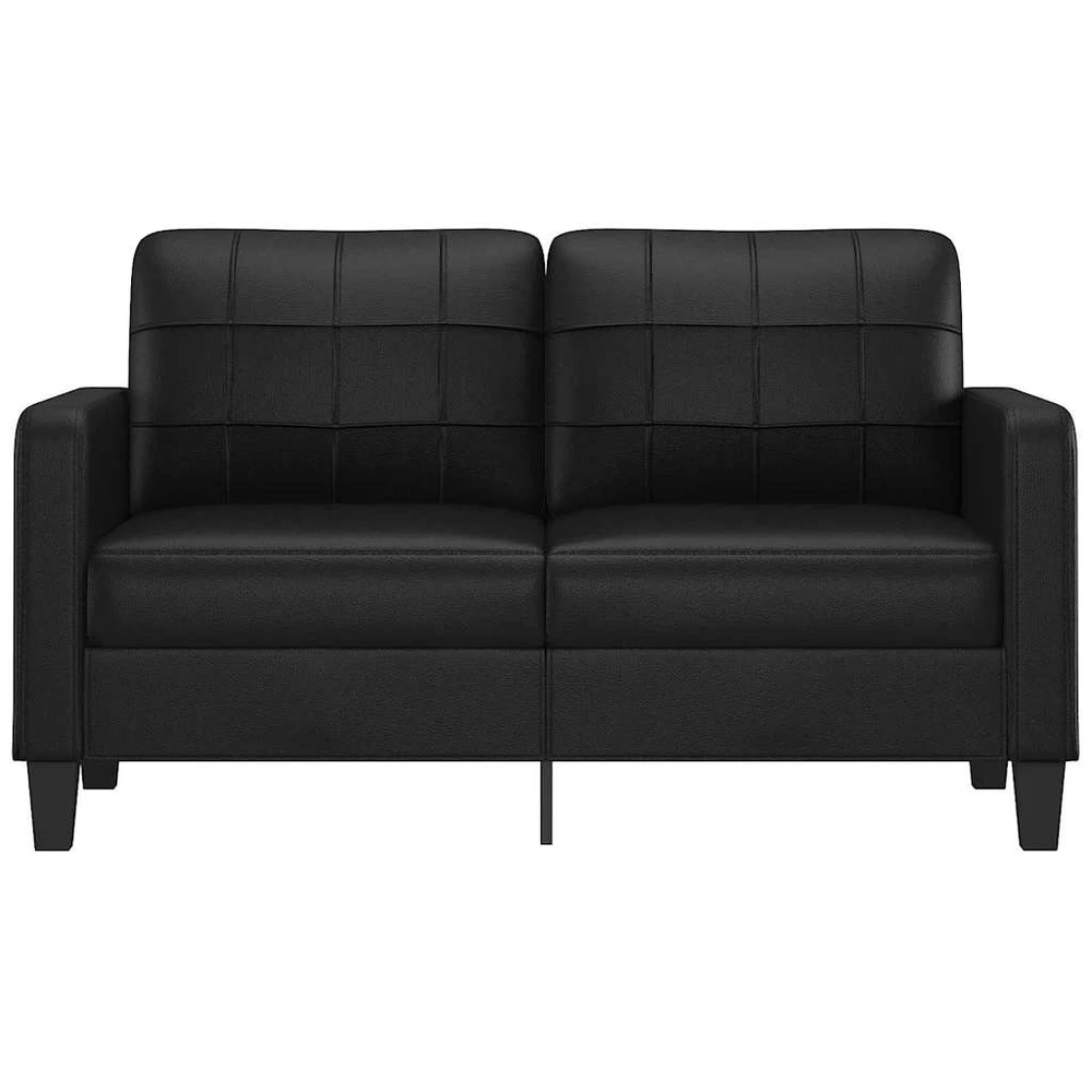 Dvivietė sofa, juodos spalvos, 140cm, dirbtinė oda