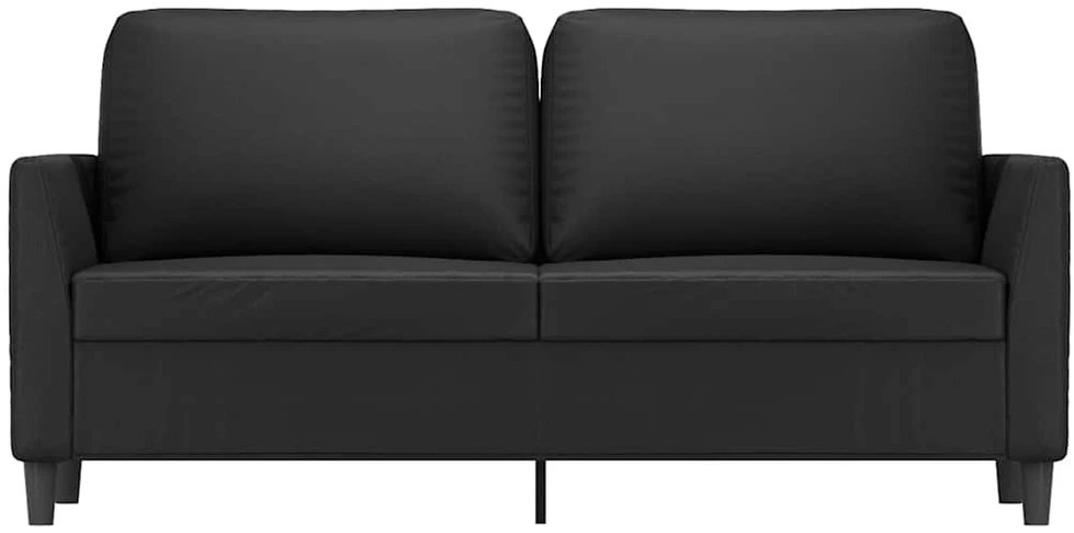 Dvivietė sofa, juodos spalvos, 140cm, dirbtinė oda