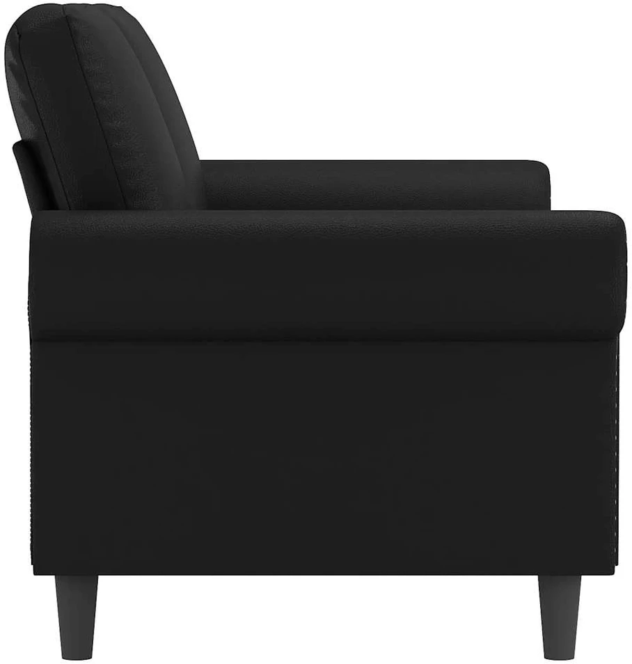 Dvivietė sofa, juodos spalvos, 140cm, dirbtinė oda