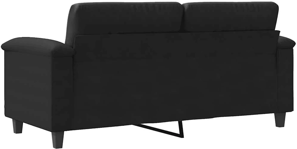 Dvivietė sofa, juodos spalvos, 140cm, mikropluošto audinys