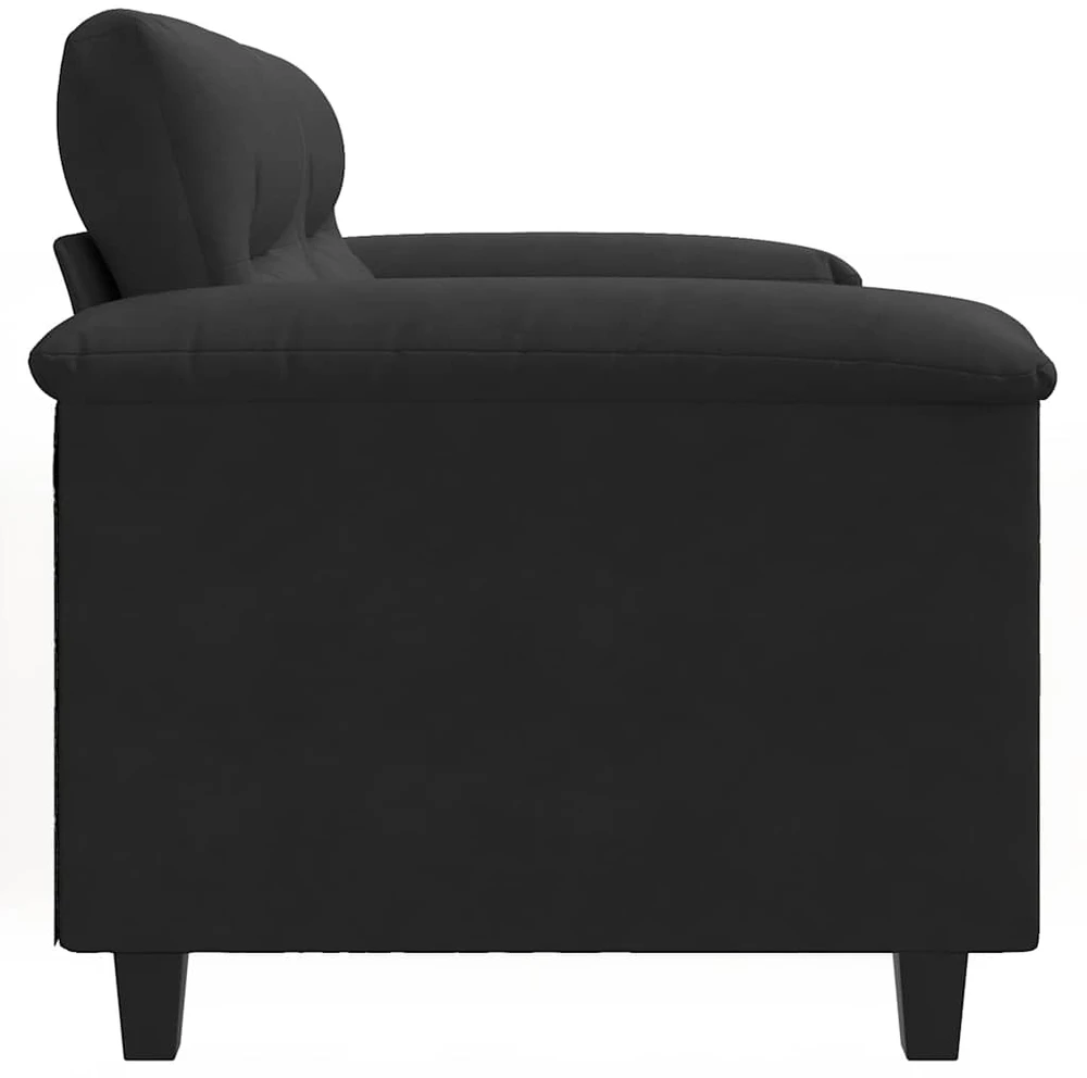 Dvivietė sofa, juodos spalvos, 140cm, mikropluošto audinys