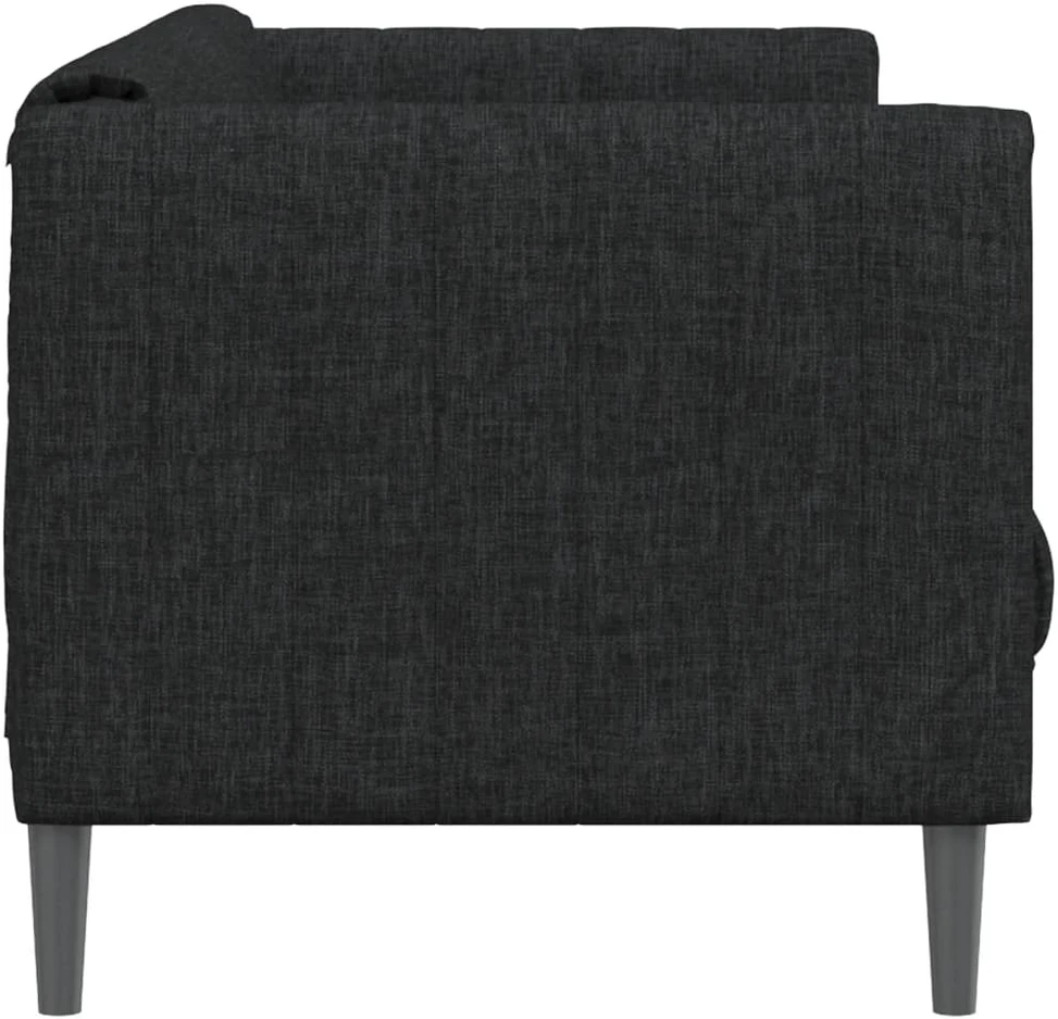 Dvivietė sofa, juodos spalvos, audinys