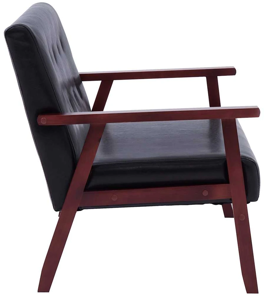 Dvivietė sofa, juodos spalvos, dirbtinė oda
