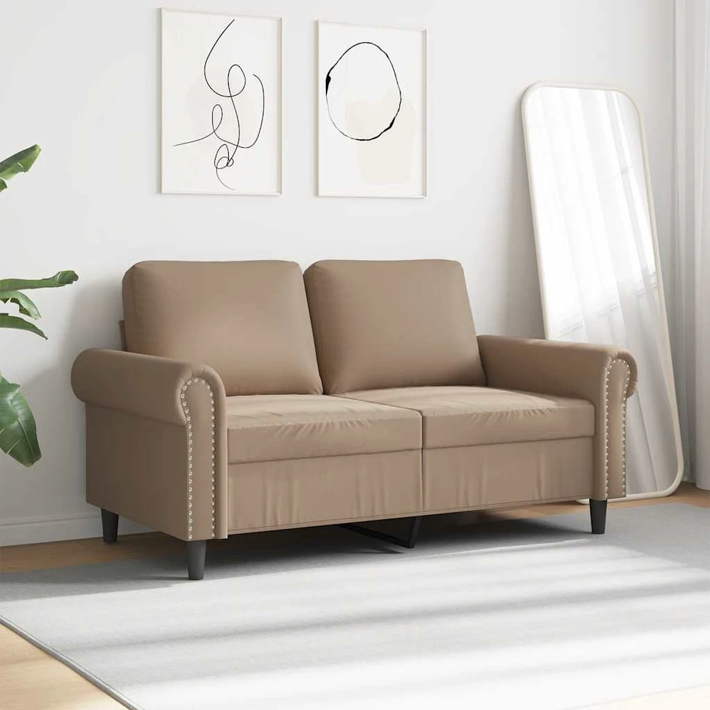 Dvivietė sofa, kapučino spalvos, 120cm, dirbtinė oda