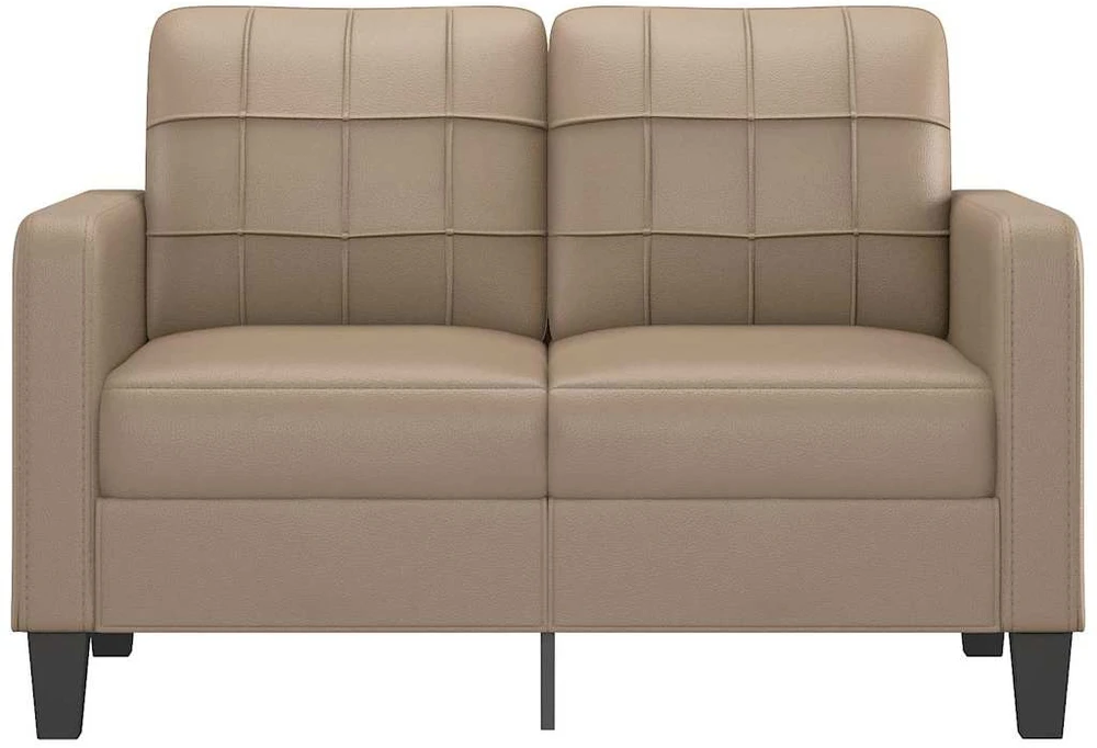 Dvivietė sofa, kapučino spalvos, 120cm, dirbtinė oda
