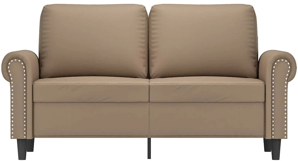 Dvivietė sofa, kapučino spalvos, 120cm, dirbtinė oda