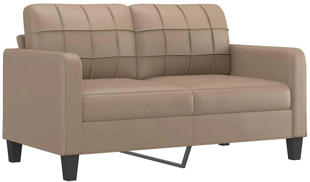 Dvivietė sofa, kapučino spalvos, 140cm, dirbtinė oda