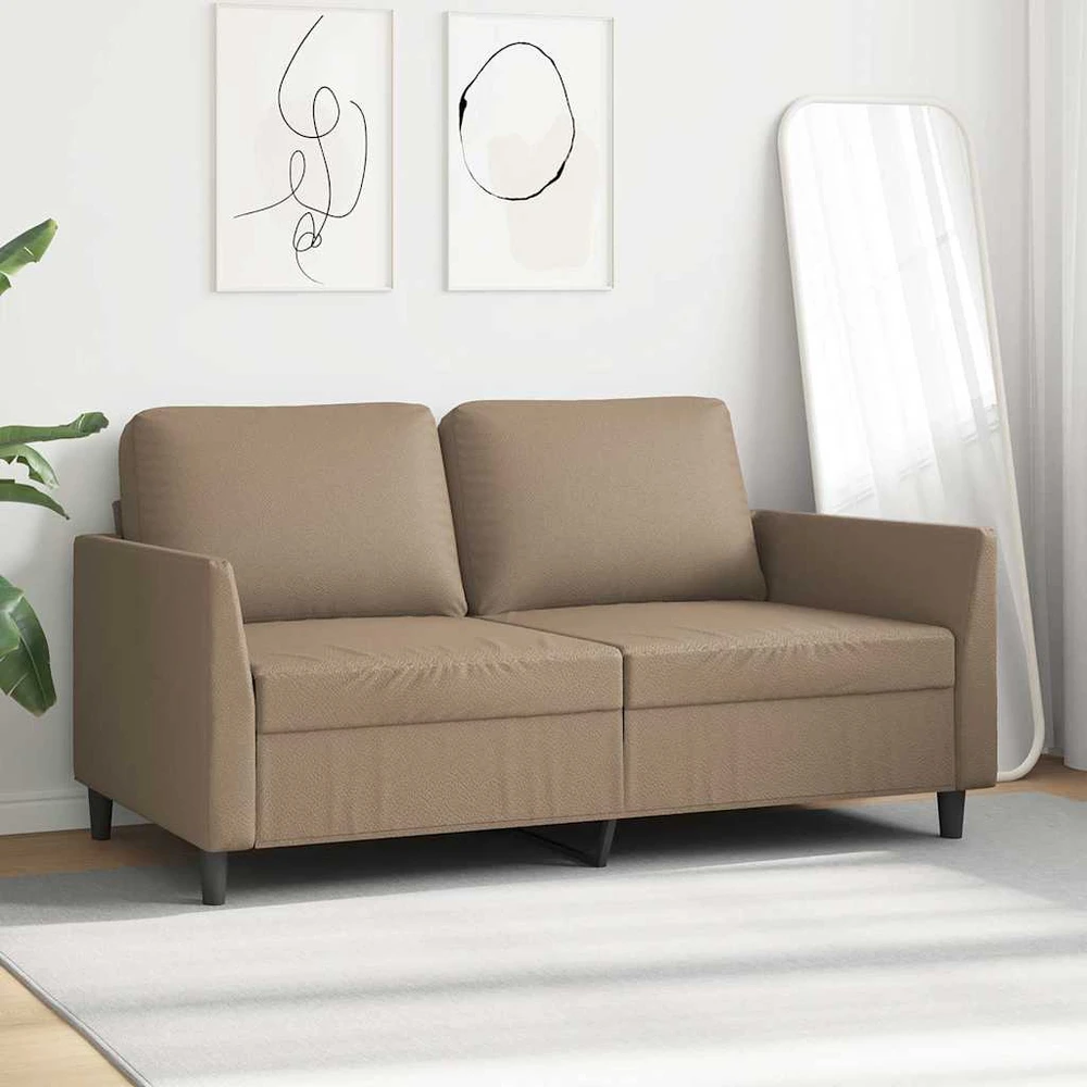 Dvivietė sofa, kapučino spalvos, 140cm, dirbtinė oda