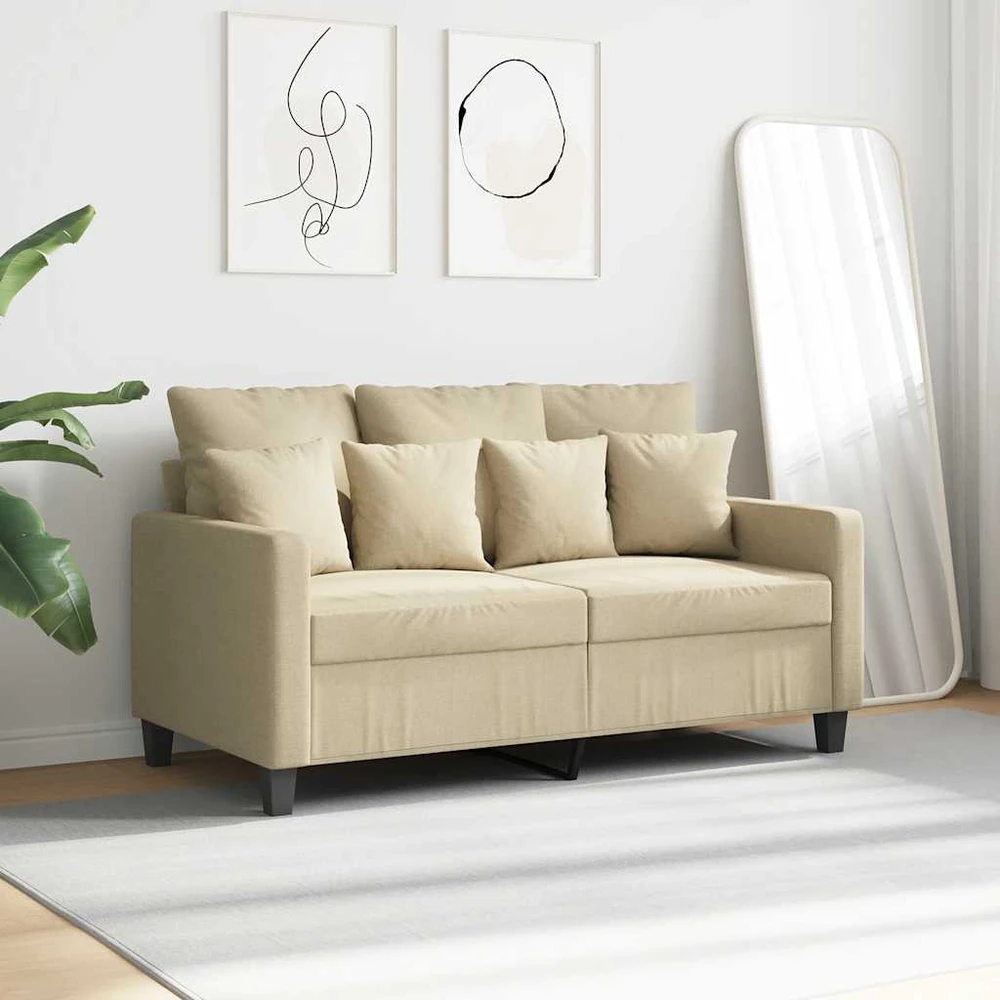 Dvivietė sofa, kreminės spalvos, 120cm, audinys