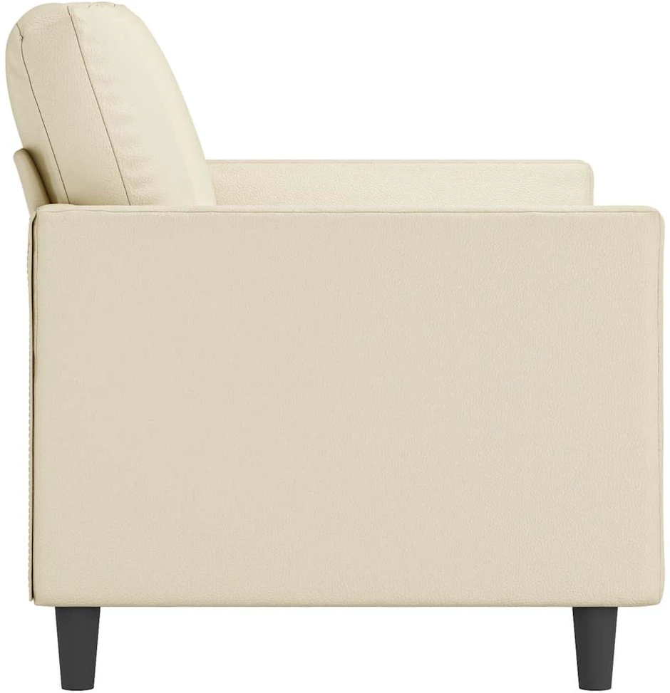 Dvivietė sofa, kreminės spalvos, 120cm, dirbtinė oda