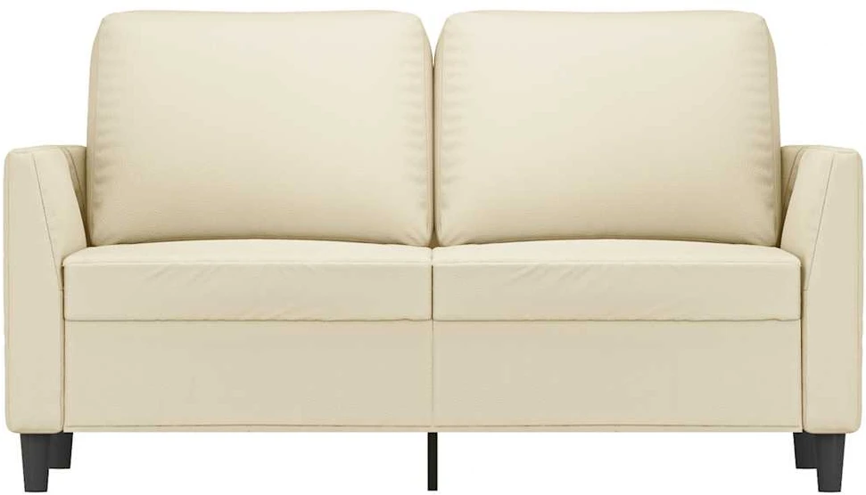 Dvivietė sofa, kreminės spalvos, 120cm, dirbtinė oda
