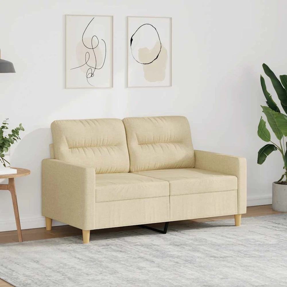 Dvivietė sofa, kreminės spalvos, 120cm, audinys