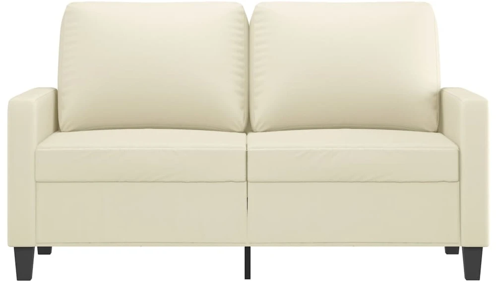 Dvivietė sofa, kreminės spalvos, 120cm, dirbtinė oda
