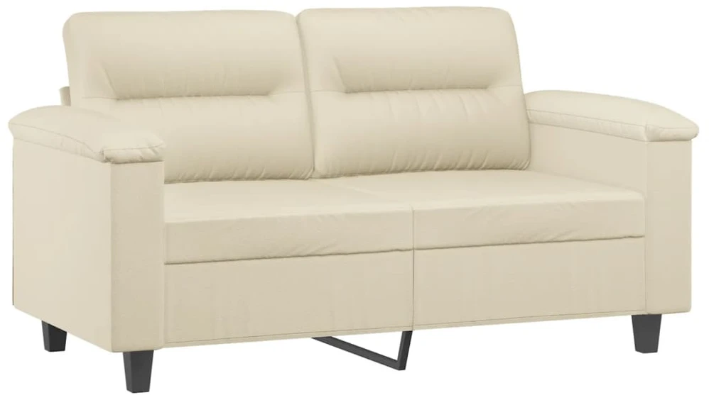 Dvivietė sofa, kreminės spalvos, 120cm, dirbtinė oda