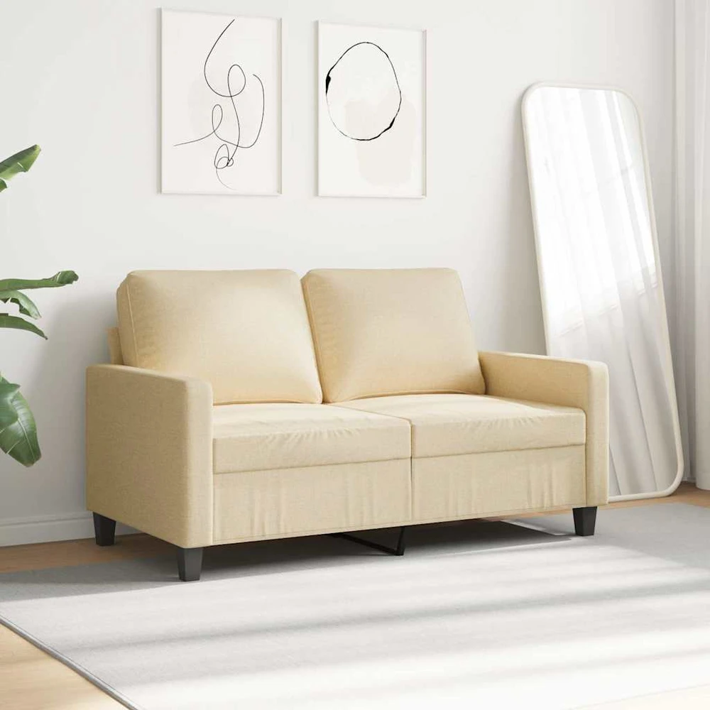 Dvivietė sofa, kreminės spalvos, 120cm, audinys