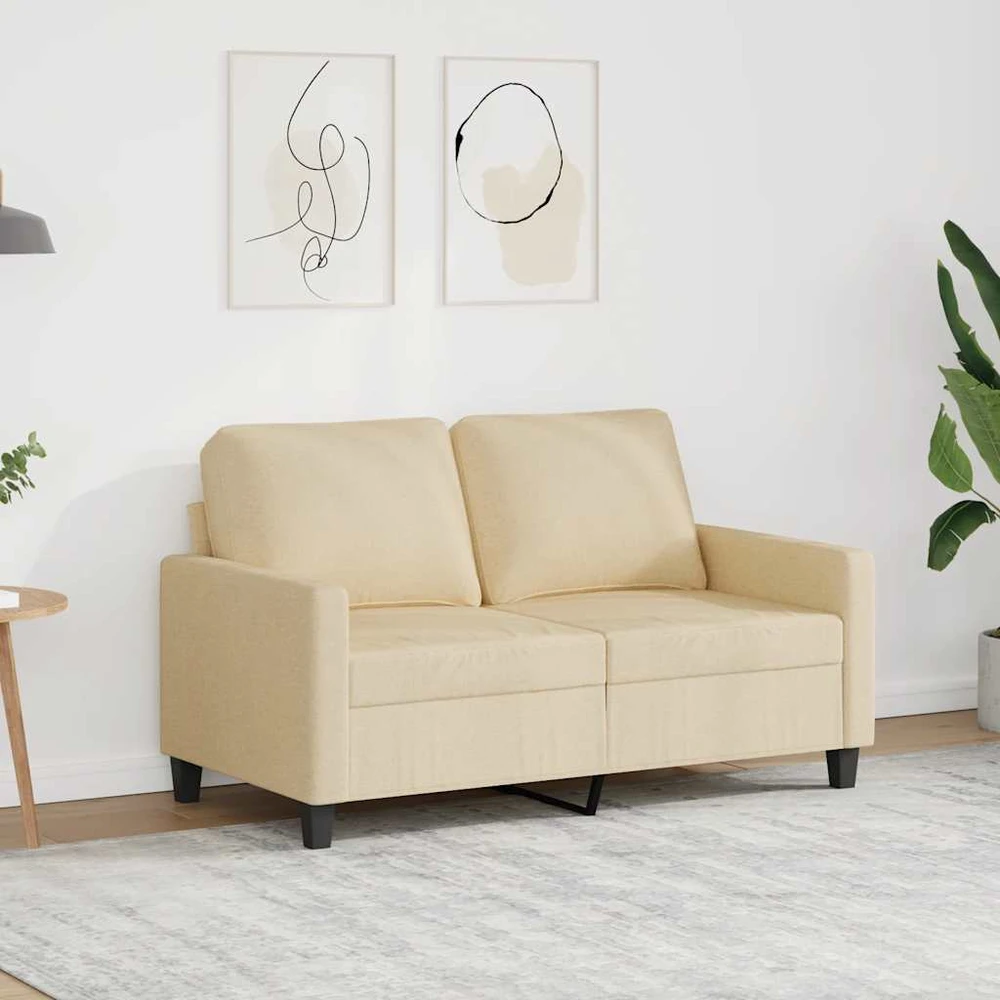 Dvivietė sofa, kreminės spalvos, 120cm, audinys