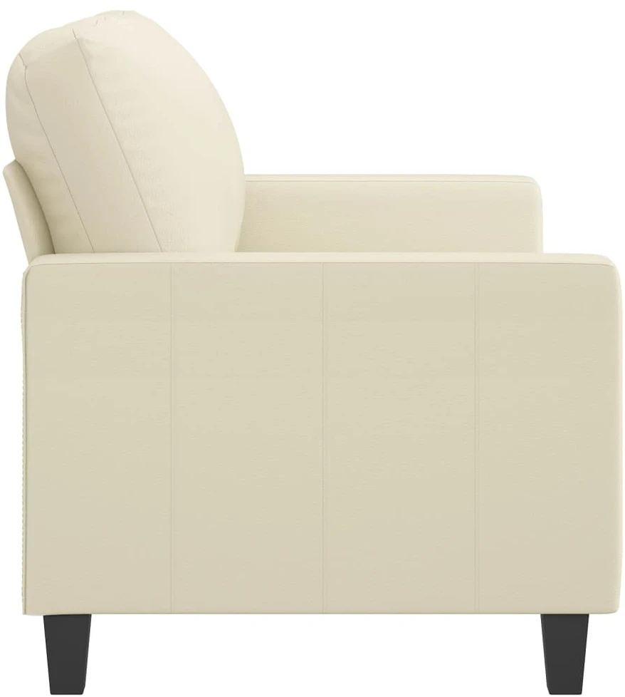 Dvivietė sofa, kreminės spalvos, 120cm, dirbtinė oda