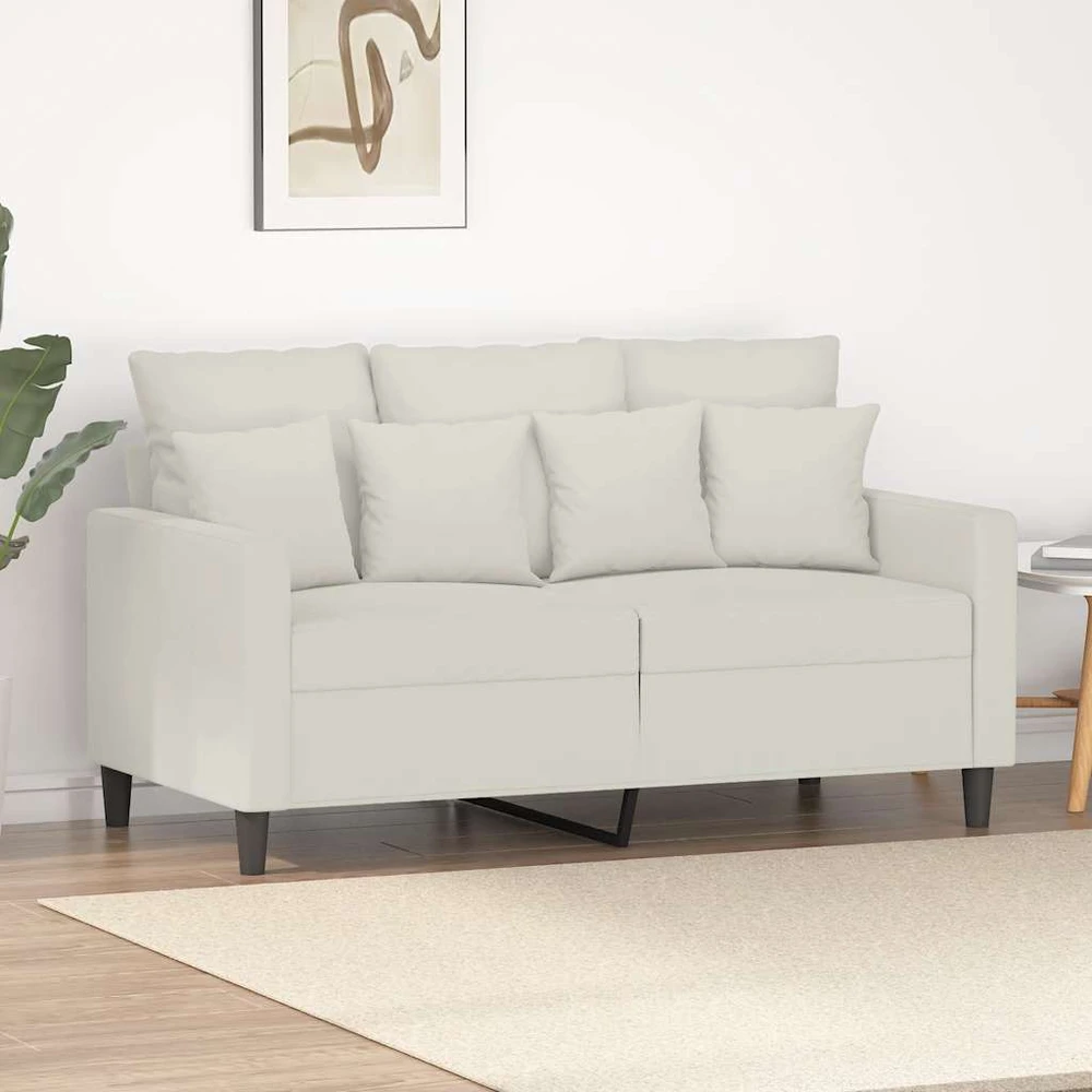 Dvivietė sofa, kreminės spalvos, 120cm, aksomas