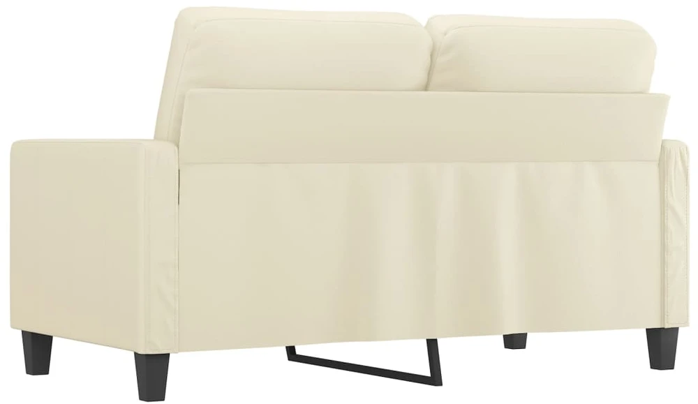 Dvivietė sofa, kreminės spalvos, 120cm, dirbtinė oda