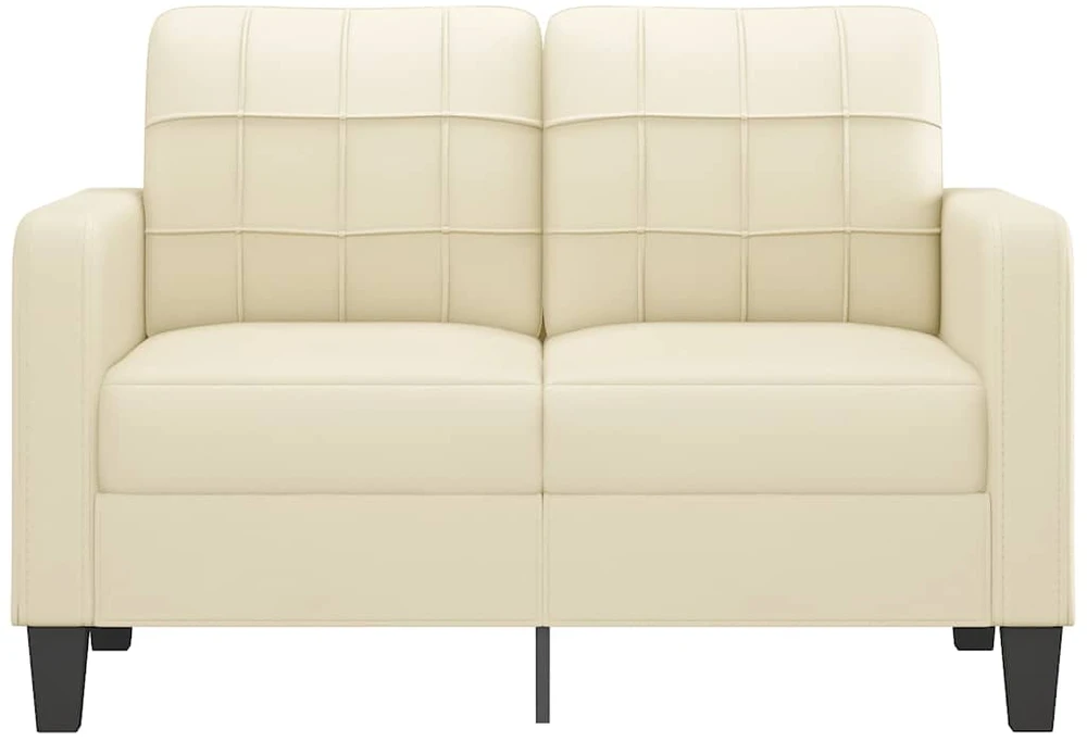 Dvivietė sofa, kreminės spalvos, 120cm, dirbtinė oda