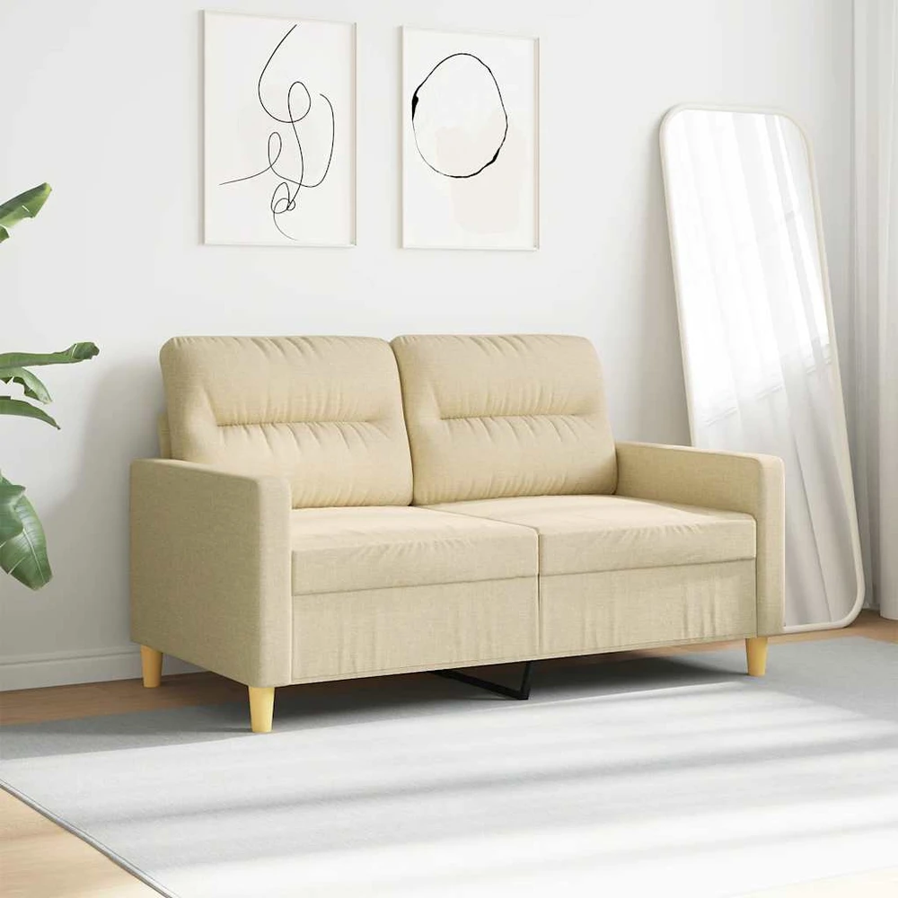 Dvivietė sofa, kreminės spalvos, 120cm, audinys