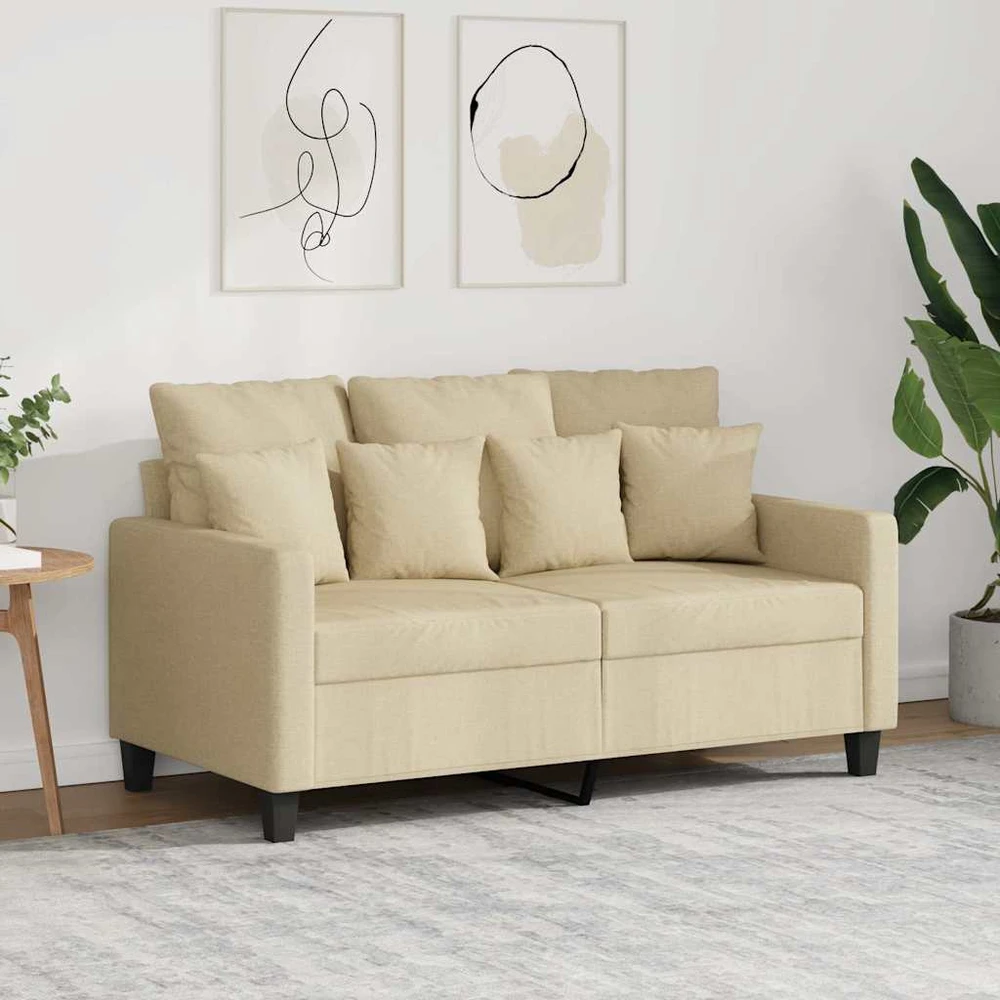 Dvivietė sofa, kreminės spalvos, 120cm, audinys