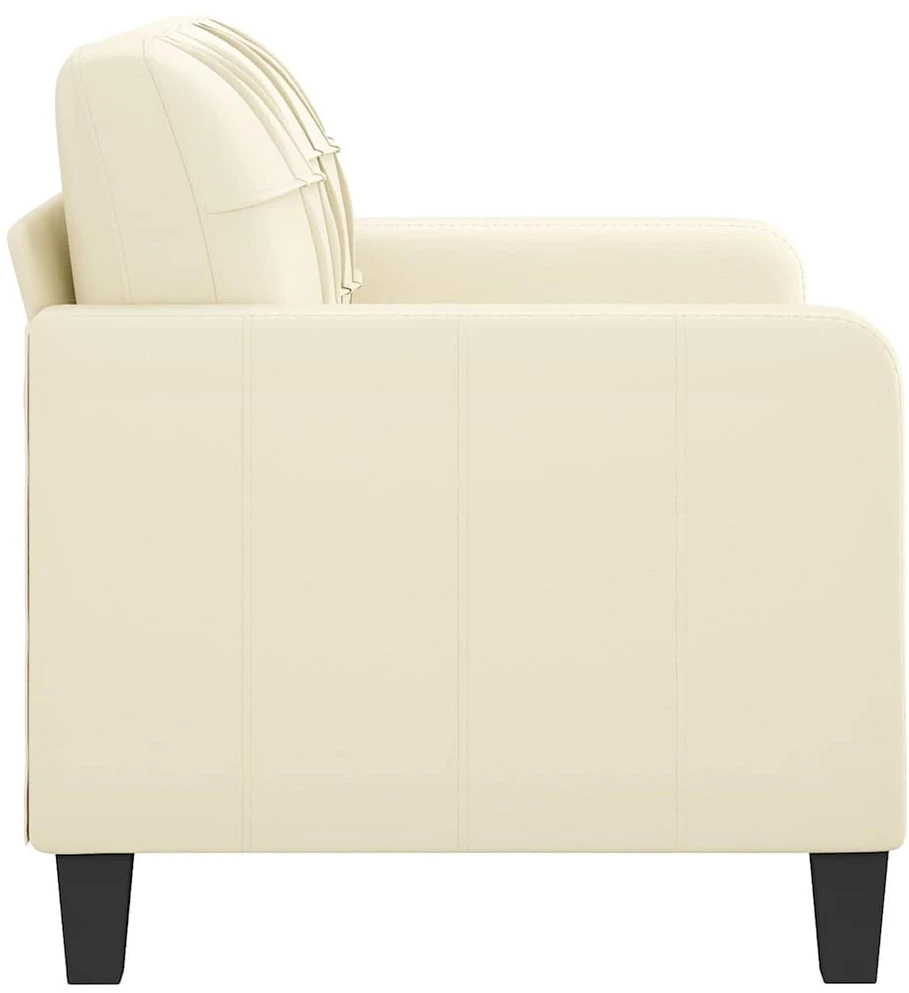 Dvivietė sofa, kreminės spalvos, 120cm, dirbtinė oda