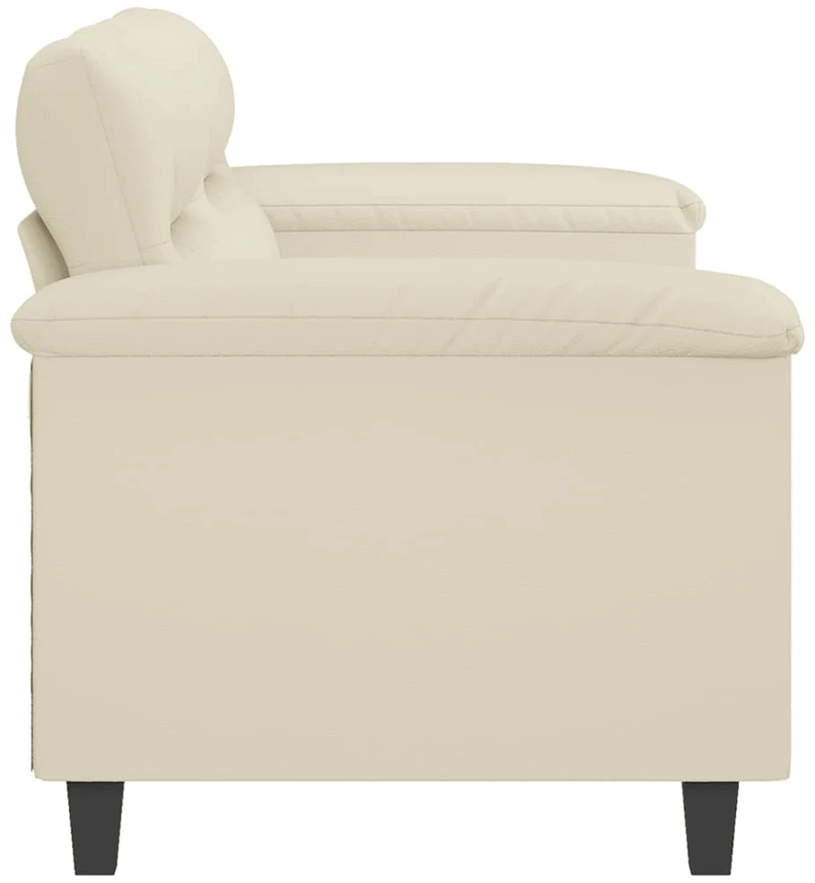 Dvivietė sofa, kreminės spalvos, 140cm, dirbtinė oda