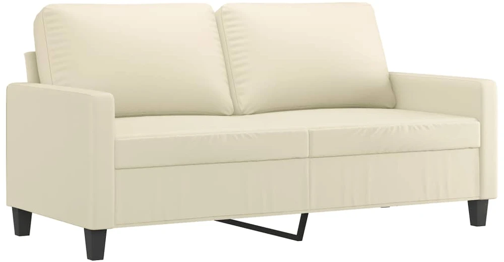 Dvivietė sofa, kreminės spalvos, 140cm, dirbtinė oda
