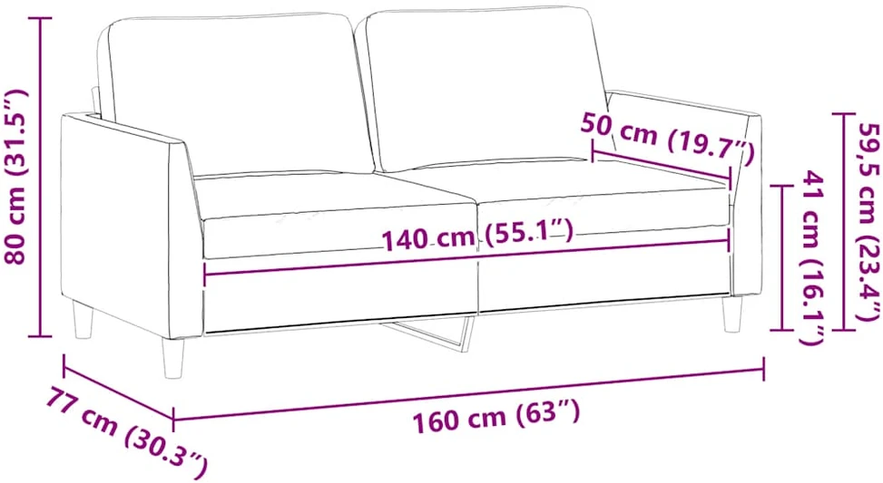 Dvivietė sofa, kreminės spalvos, 140cm, dirbtinė oda