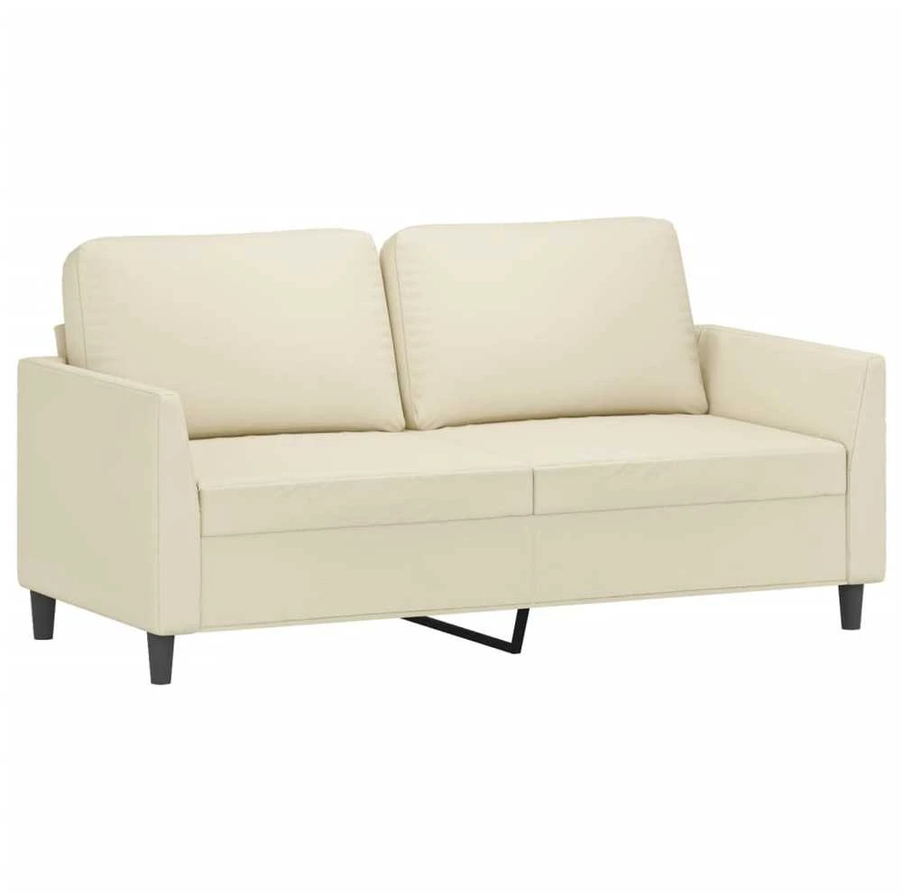Dvivietė sofa, kreminės spalvos, 140cm, dirbtinė oda