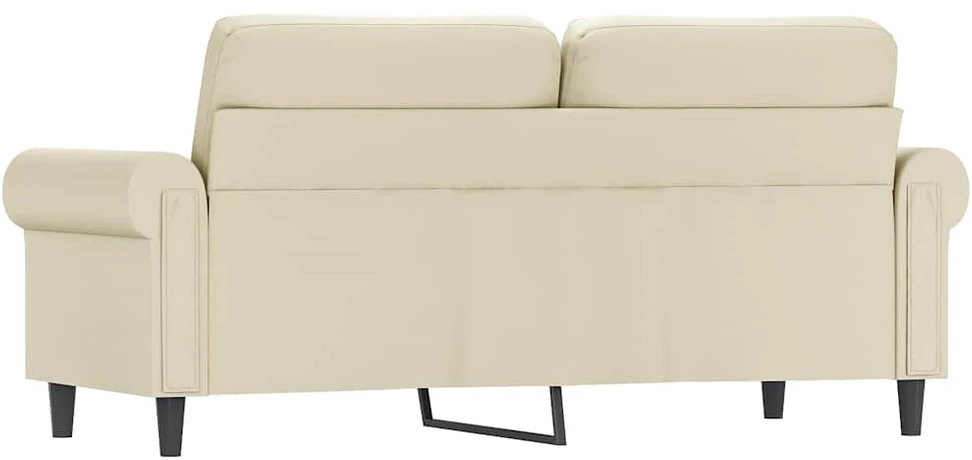 Dvivietė sofa, kreminės spalvos, 140cm, dirbtinė oda