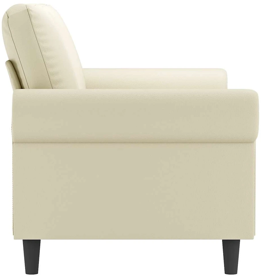 Dvivietė sofa, kreminės spalvos, 140cm, dirbtinė oda