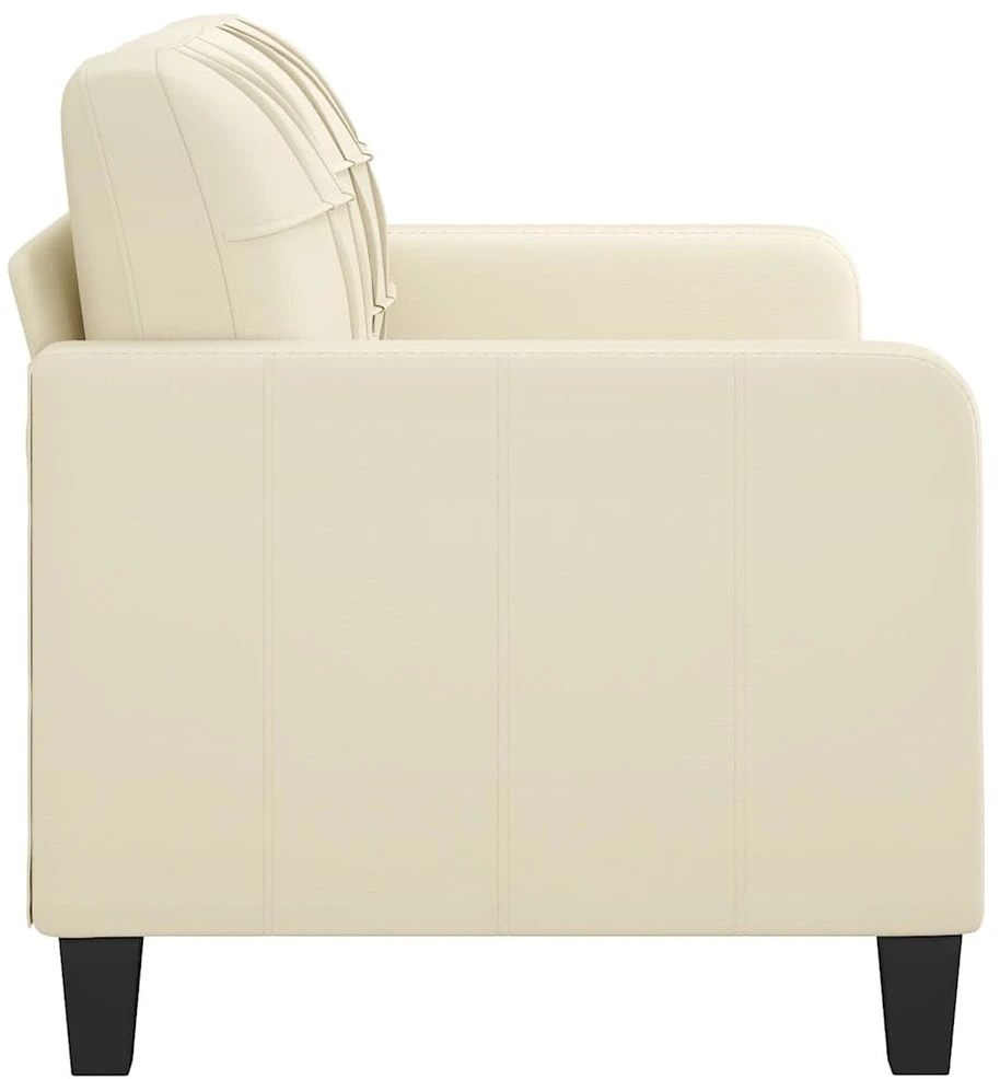 Dvivietė sofa, kreminės spalvos, 140cm, dirbtinė oda