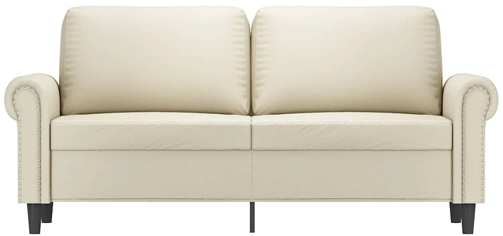 Dvivietė sofa, kreminės spalvos, 140cm, dirbtinė oda