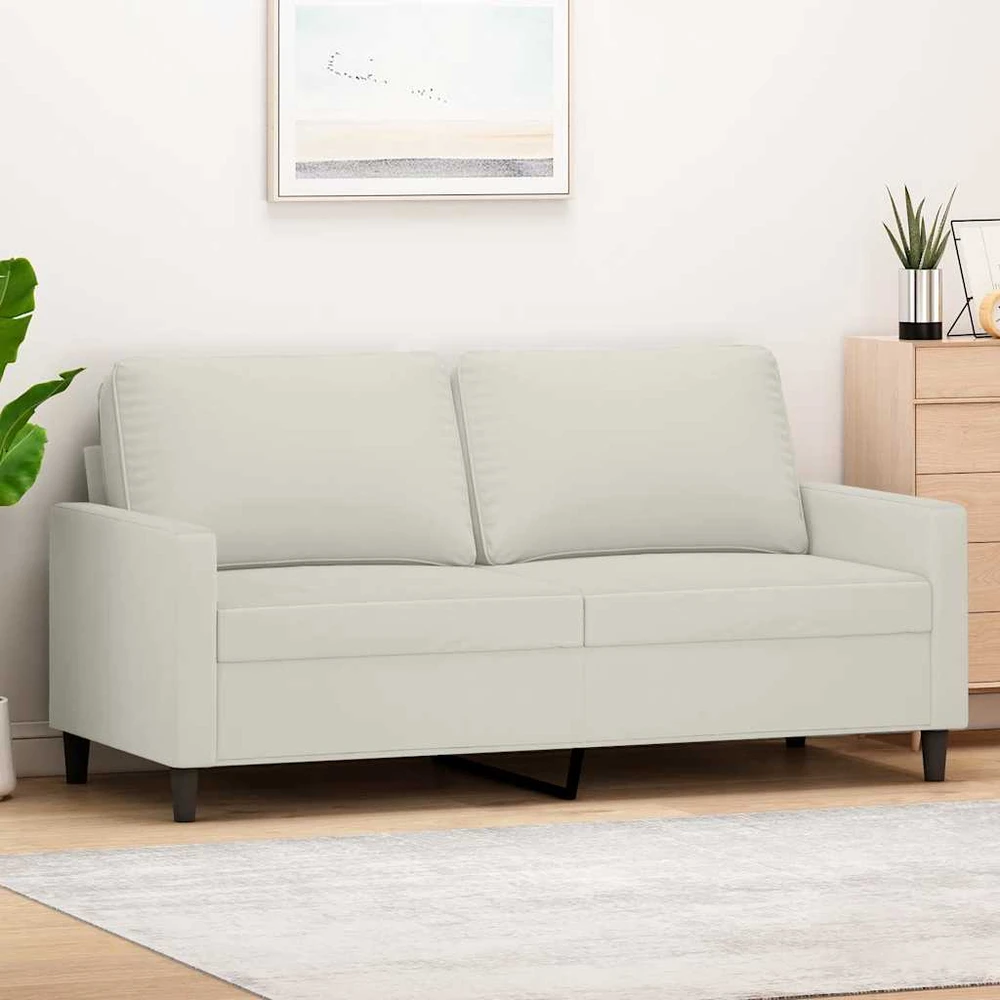 Dvivietė sofa, kreminės spalvos, 140cm, aksomas