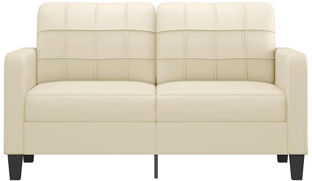Dvivietė sofa, kreminės spalvos, 140cm, dirbtinė oda