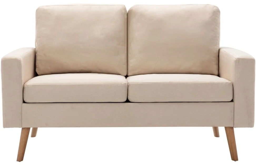 Dvivietė sofa, kreminės spalvos, audinys