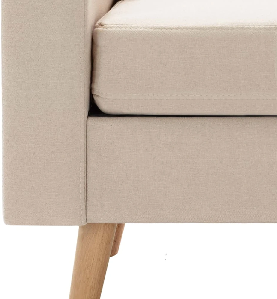 Dvivietė sofa, kreminės spalvos, audinys